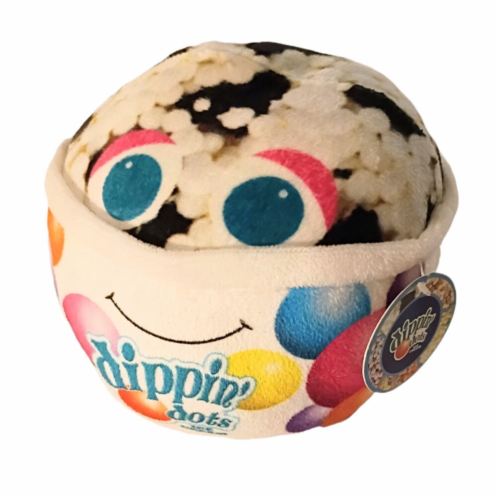 Dippin Dots Ice Cream Cup 4” Cookies & Cream Mini Goffa Plush Tag Attached